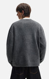 Streetwear Solid Color Sheep Wool Cardigan