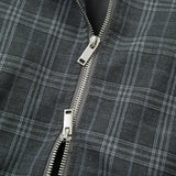 Vintage Plaid Two Way To Wear Zipper Jacket