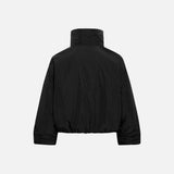 Luxurious Velvet High Collar Padded Faux Fur Jacket