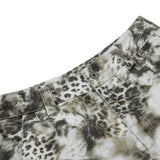 Streetwear Leopard Camo Tie Dye Cargo Jeans