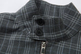 Vintage Plaid Two Way To Wear Zipper Jacket