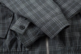 Vintage Plaid Two Way To Wear Zipper Jacket