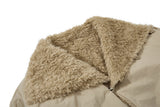 Luxurious Velvet High Collar Padded Faux Fur Jacket