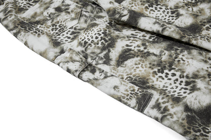 Streetwear Leopard Camo Tie Dye Cargo Jeans