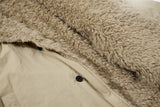 Luxurious Velvet High Collar Padded Faux Fur Jacket
