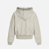 American Solid Color Cashmere Fur Hooded Jacket