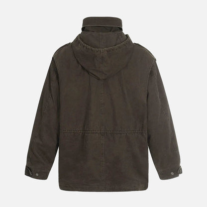 Stylish High Collar Multi Pocket Windbreaker Jacket
