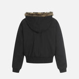 American Solid Color Cashmere Fur Hooded Jacket