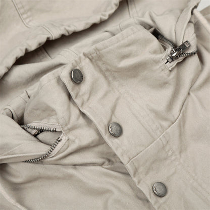 Stylish High Collar Multi Pocket Windbreaker Jacket
