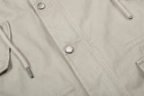 Stylish High Collar Multi Pocket Windbreaker Jacket