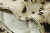 Leopard Print Tie Dye Fur Hooded Padded Jacket