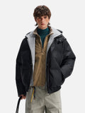 Streetwear Hooded Fake Two Piece Puffer Jacket