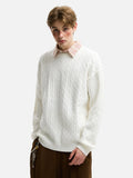 American Solid Color Twist Retro Knit Sweater