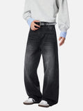 Cleanfit Whiskers Wide Leg Washed Jeans