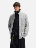 Y2K Cozy Wool Twist Zipper Cardigan