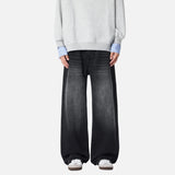 Cleanfit Whiskers Wide Leg Washed Jeans