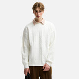 American Solid Color Twist Retro Knit Sweater