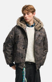 Warm Camouflage Fur Collar Hooded Puffer Jacket