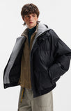 Streetwear Hooded Fake Two Piece Puffer Jacket