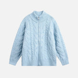 Y2K Cozy Wool Twist Zipper Cardigan