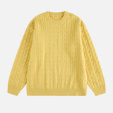 American Solid Color Twist Retro Knit Sweater