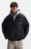 Streetwear Hooded Fake Two Piece Puffer Jacket