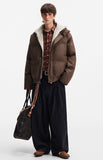 Streetwear Hooded Fake Two Piece Puffer Jacket