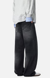 Cleanfit Whiskers Wide Leg Washed Jeans
