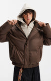 Streetwear Hooded Fake Two Piece Puffer Jacket