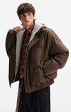Streetwear Hooded Fake Two Piece Puffer Jacket