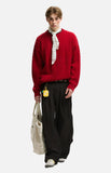 American Solid Color Twist Retro Knit Sweater