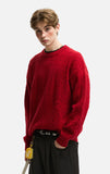 American Solid Color Twist Retro Knit Sweater
