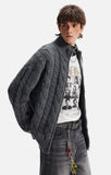 Y2K Cozy Wool Twist Zipper Cardigan