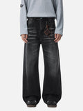 Streetwear Washed Cat Whisker Loose Denim Jeans