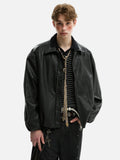 Streetwear American Style Hip Hop Lapel PU Leather