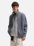 American Style Vertical Collar Double Zipper Knitwear Cardigan