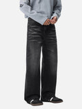 Streetwear Washed Cat Whisker Loose Denim Jeans