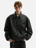 Streetwear American Style Hip Hop Lapel PU Leather
