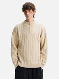 Cozy Twist Retro Half Zipper Knit Sweater