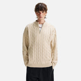 Cozy Twist Retro Half Zipper Knit Sweater