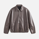 Streetwear American Style Hip Hop Lapel PU Leather