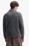 Streetwear Deconstructed Turtleneck Wool Cardigan
