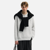 Trendy Cozy Solid Color Round Collar Wool Sweater