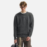 Trendy Cozy Solid Color Round Collar Wool Sweater