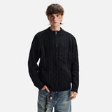 Cozy Twist Retro Half Zipper Knit Sweater