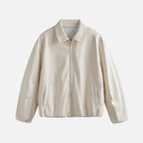 Streetwear American Style Hip Hop Lapel PU Leather