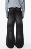 Streetwear Washed Cat Whisker Loose Denim Jeans