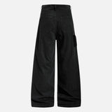 Workwear Embroidered Wide Leg Cargo Pants