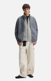 American Style Vertical Collar Double Zipper Knitwear Cardigan