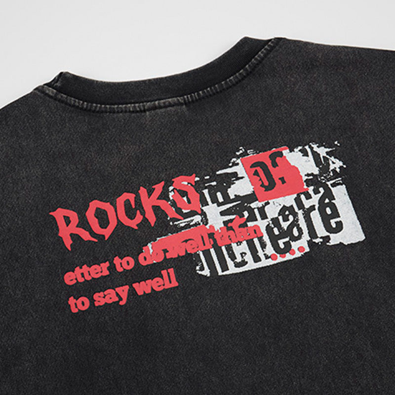 DAXUEN Oversized graphic T-shirt with band print